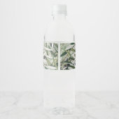 Bruine lederen zwarte olijven Elegant Waterfles Etiket (Achterkant)