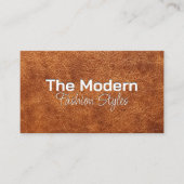 Bruine Leer Textuur Visitekaartje (Voorkant)