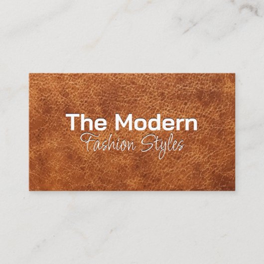 Bruine Leer Textuur Visitekaartje (Voorkant)