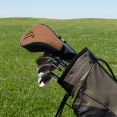 Bruine leersoort Monogram Golf Cadeau Golfheadcover (Insitu)