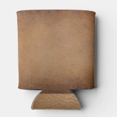 Bruine leertextuur: achtergrond close-up blikjeskoeler (Achterkant)