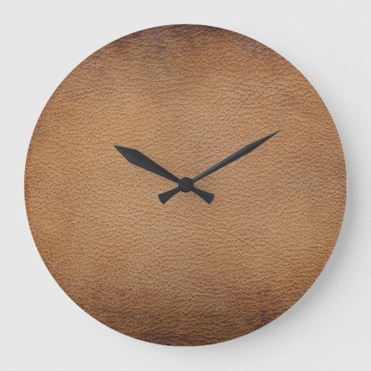 Bruine leertextuur:  achtergrond close-up grote klok (Voorkant)