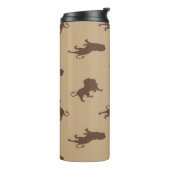 Bruine leeuw silhouet thermosbeker (Gedraaid links)