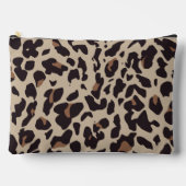 Bruine Leopard Cosmetische Zak Etui (Voorkant)