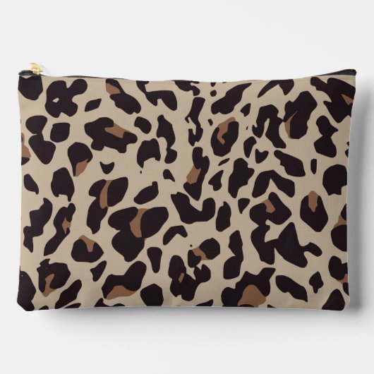 Bruine Leopard Cosmetische Zak Etui (Voorkant)
