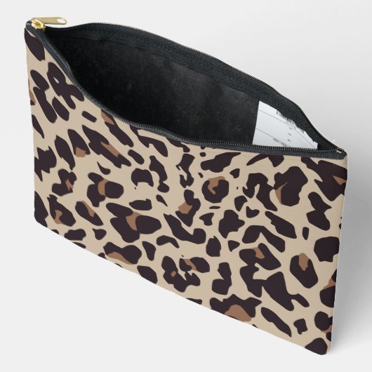 Bruine Leopard Cosmetische Zak Etui (Open)