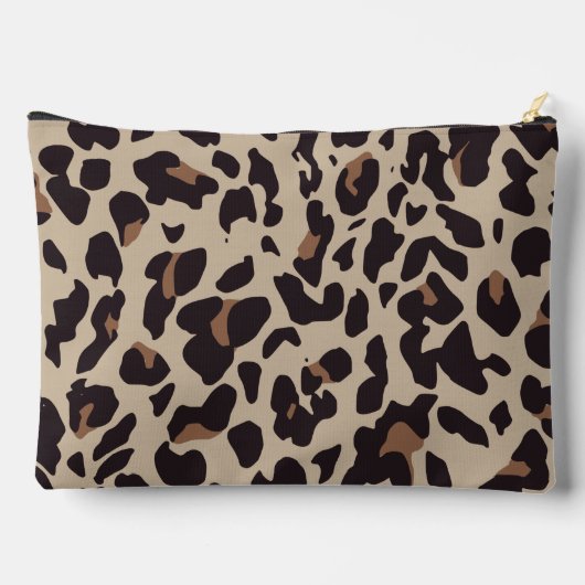 Bruine Leopard Cosmetische Zak Etui (Achterkant)