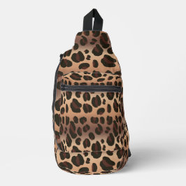 Bruine Leopard Print Crossbody Sling Bag