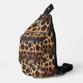 Bruine Leopard Print Crossbody Sling Bag (Rechterhoek)
