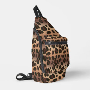 Bruine Leopard Print Crossbody Sling Bag