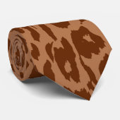 Bruine leopard Print Skin Stropdas (Opgerold)
