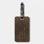 bruine leren look bagagelabel (Achterkant verticaal)