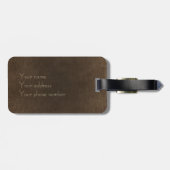  bruine leren look bagagelabel (Achterkant horizontaal)