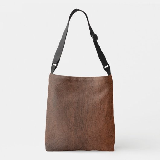 Bruine leren look crossbody tas (Achterkant)