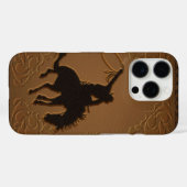 Bruine Leren Look Wilde Westen Rustieke Cowboy Case-Mate iPhone Case (Achterkant (horizontaal))