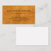 Bruine leren textuur achtergrond visitekaartje (Voorkant / Achterkant)