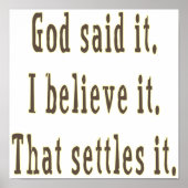 Bruine letters God zei het Poster (Voorkant)