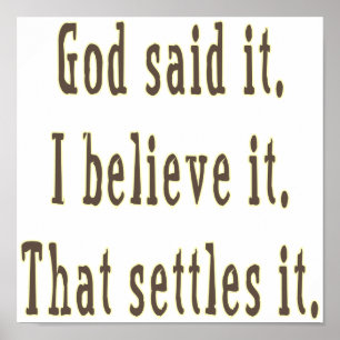 Bruine Letters God Zei Het Poster