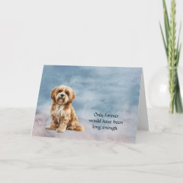 Bruine Lhasa Apso condoleancekaart Feestdagen Kaart