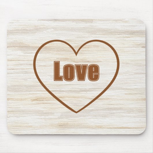 Bruine Liefdeshart Muismat (Voorkant)