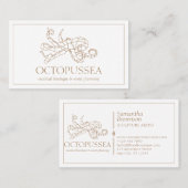 Bruine lijn minimalistisch niestisch Zee octopus Visitekaartje (Voorkant / Achterkant)