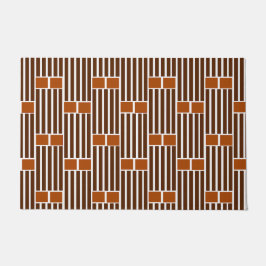 Bruine lijnen en boxen deurmat
