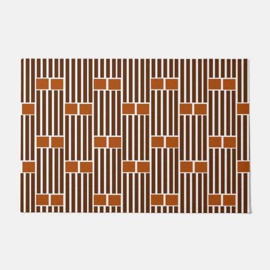 Bruine lijnen en boxen deurmat (Voorkant)