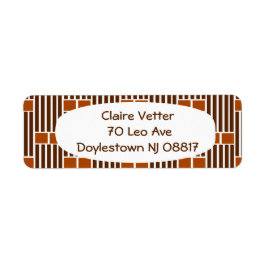 Bruine lijnen en boxen etiket