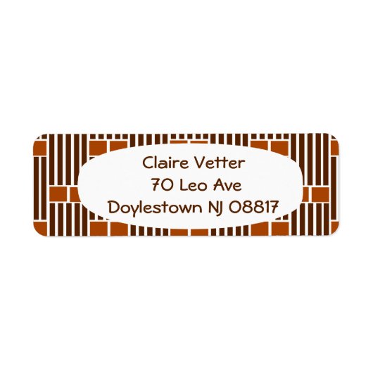 Bruine lijnen en boxen etiket (Voorkant)