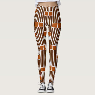 Bruine lijnen en boxen leggings