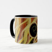 Bruine lijnen mok (Voorkant links)