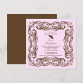 bruine Lijst Bridal Shower-uitnodigingen Kaart (Voorkant / Achterkant)