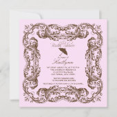 bruine Lijst Bridal Shower-uitnodigingen Kaart (Voorkant)