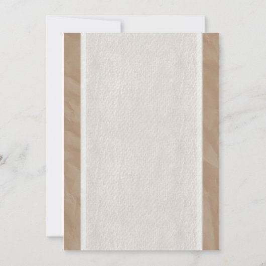 -bruine Linen Bridal-doucherefoons Kaart (Achterkant)