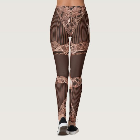 Bruine Lingerie Glaze AI kunst Leggings (Achterkant)