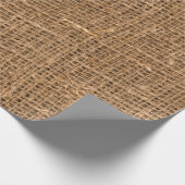 Bruine linnen canvas textuur cadeaupapier (Hoek)