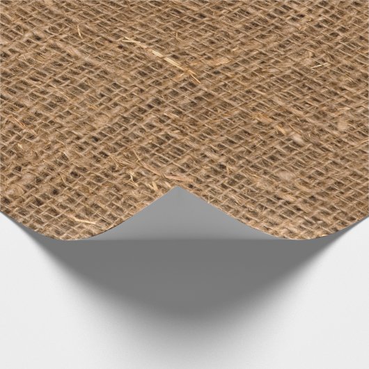 Bruine linnen canvas textuur cadeaupapier (Hoek)