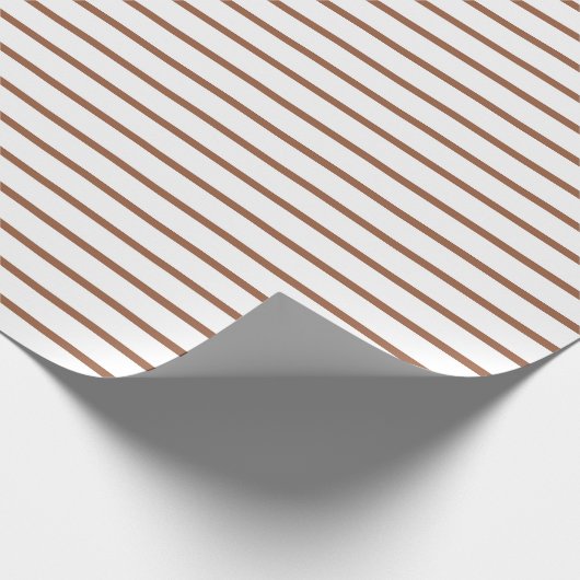 Bruine linnen wit cadeaupapier (Hoek)