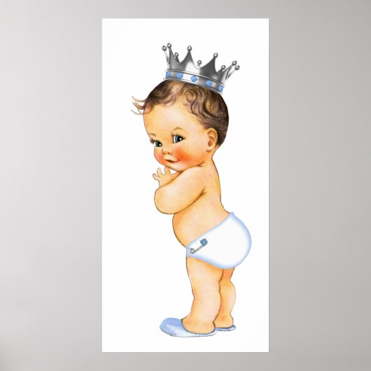 Bruine Little Prince Baby Shower Poster (Voorkant)