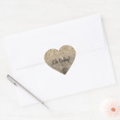 Bruine luipaard Print Gouden Glitter Glitter Hart Sticker (Envelop)