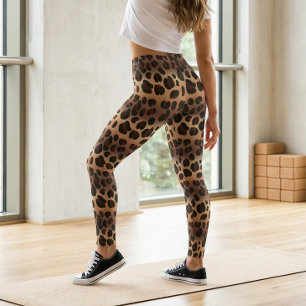Bruine Luipaardprint Dierenhuid Vachtpatroon Leggings