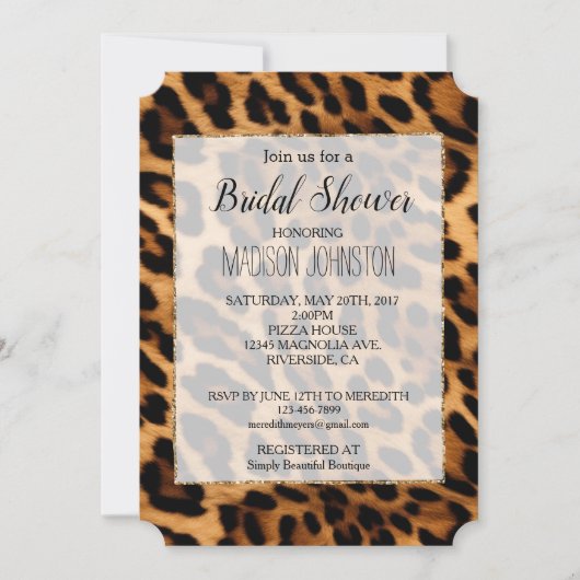 Bruine Luipaardprint Kaart (Voorkant)