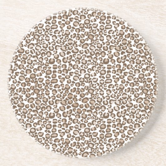 Bruine Luipaardprint Zandsteen Onderzetter (Voorkant)