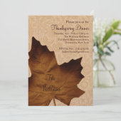 Bruine maanglans Thanksgiving Binnenuitnodiging Kaart (Staand voorkant)