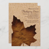 Bruine maanglans Thanksgiving Binnenuitnodiging Kaart (Voorkant / Achterkant)