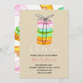 Bruine macaron op feestdag kaart (Voorkant / Achterkant)