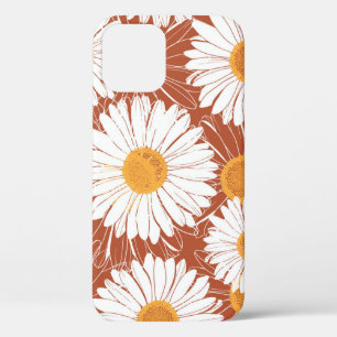 Bruine madeliefjes: naadloos bloemenpatroon Case-Mate iPhone case