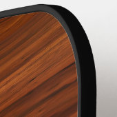 Bruine Mahonie Houtstructuur Monogram Pickleball Paddle (Links Detail)