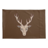 Bruine Mail Hertenkop Zwart geëtst Gezichtsholte Kussensloop (Achterkant-Rechts)