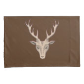 Bruine Mail Hertenkop Zwart geëtst Gezichtsholte Kussensloop (Voorkant-Rechts)